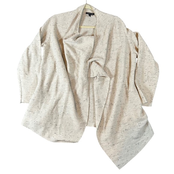 Eileen Fisher Sweaters - Eileen Fisher Speckled Open Front Cardigan Sweater Knit‎ Beige Large Wool Blend